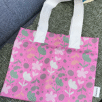 'Spring Joy', the first printed design on a mini tote bag, by Ditty Diva Design Studio.