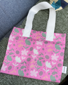 'Spring Joy', the first printed design on a mini tote bag, by Ditty Diva Design Studio.